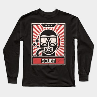 SCUBA Diver Propaganda Poster Long Sleeve T-Shirt